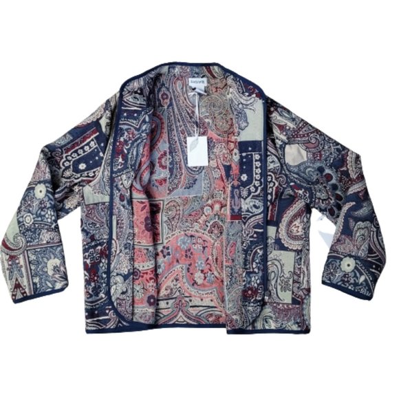 BonWorth Tweed Tan Paisley Patchwork Blazer Jacket Women's Small Petite NEW - Picture 4 of 5